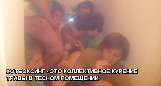 Хотбоксинг - это коллективное курение травы в тесном помещении hotboxing