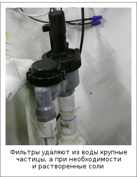 Фильтры удаляют из воды крупные частицы, а при необходимости - и растворенные соли