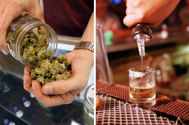 marijuana vs alcohol split